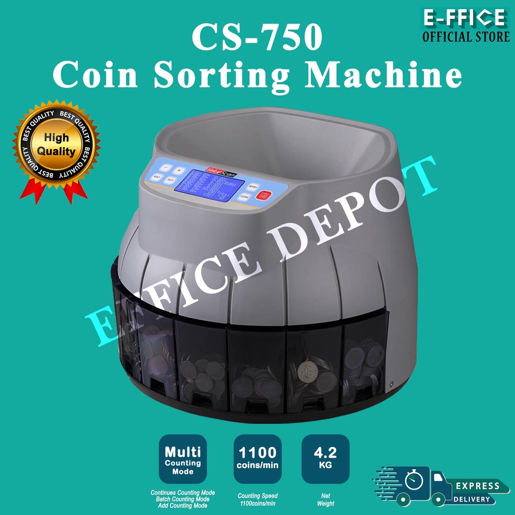 Effice Depot CS750 Coin Sorting Machine / Coin Sorter Shopee Malaysia
