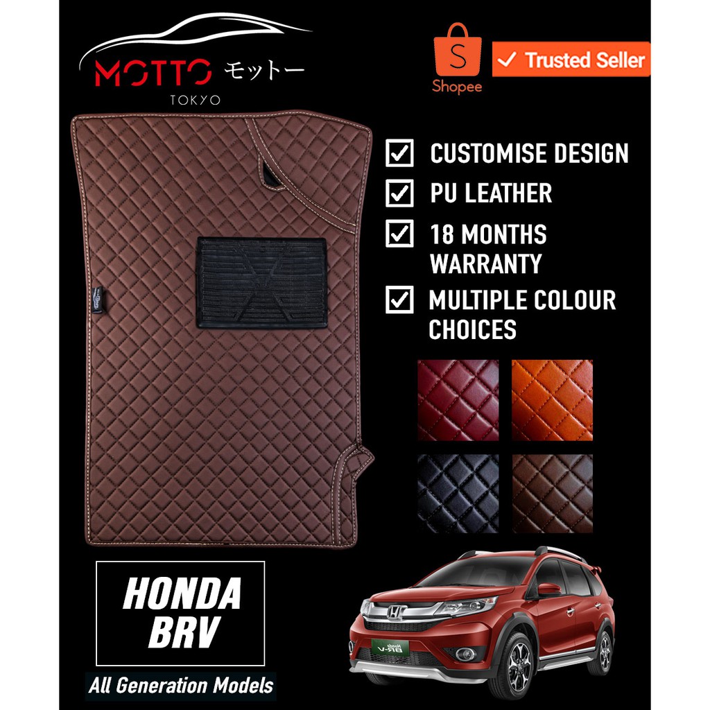 Motto Customised 2D Car Mat Honda BRV 2017-Present [PU Leather Alas ...