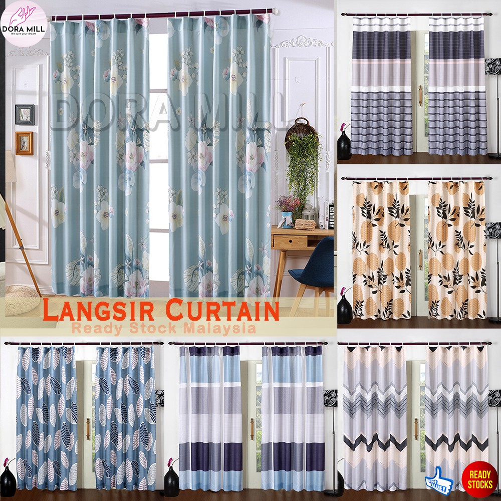 D 1 Modern Langsir Curtain  Semi Blackout Langsir  Pintu 