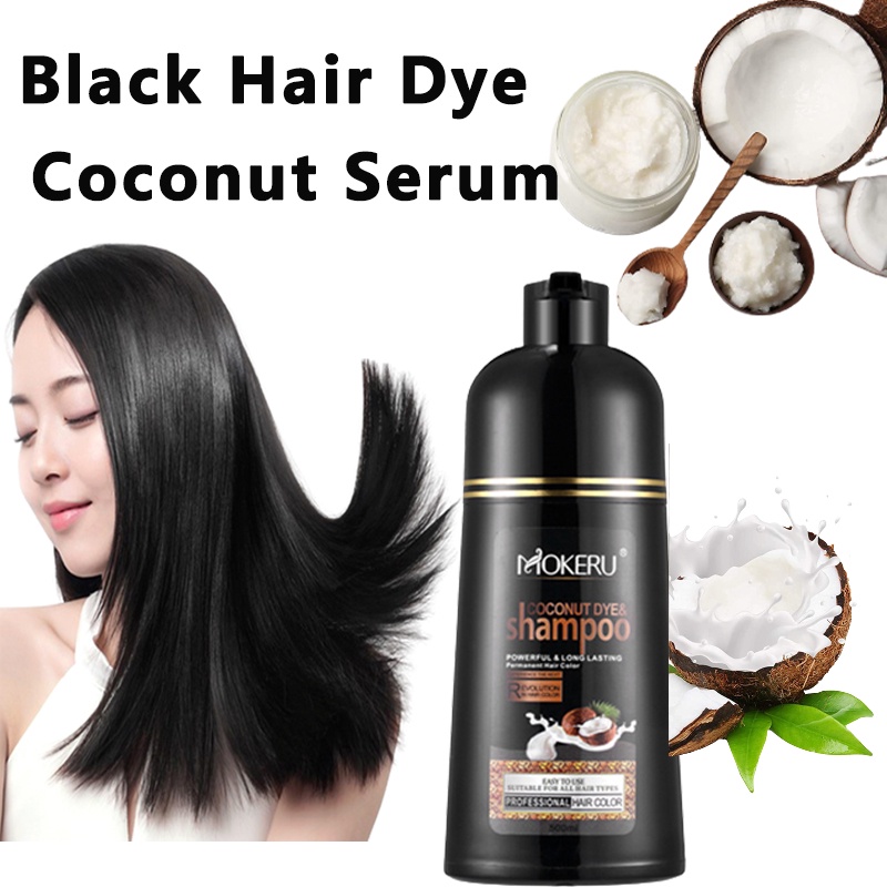 Mokeru Original Black Hair Dye Shampoo Covering Gray Hair White Hair  Shampoo Turn Hair Black With Coconut Essence500ml | Shopee Malaysia