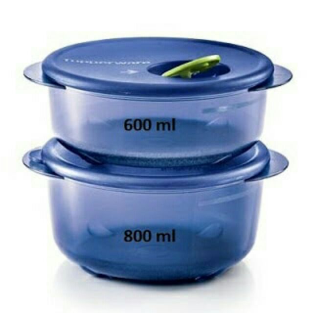 Tupperware Rock N Serve Microwave Dish 1/4 Cup Round Blue