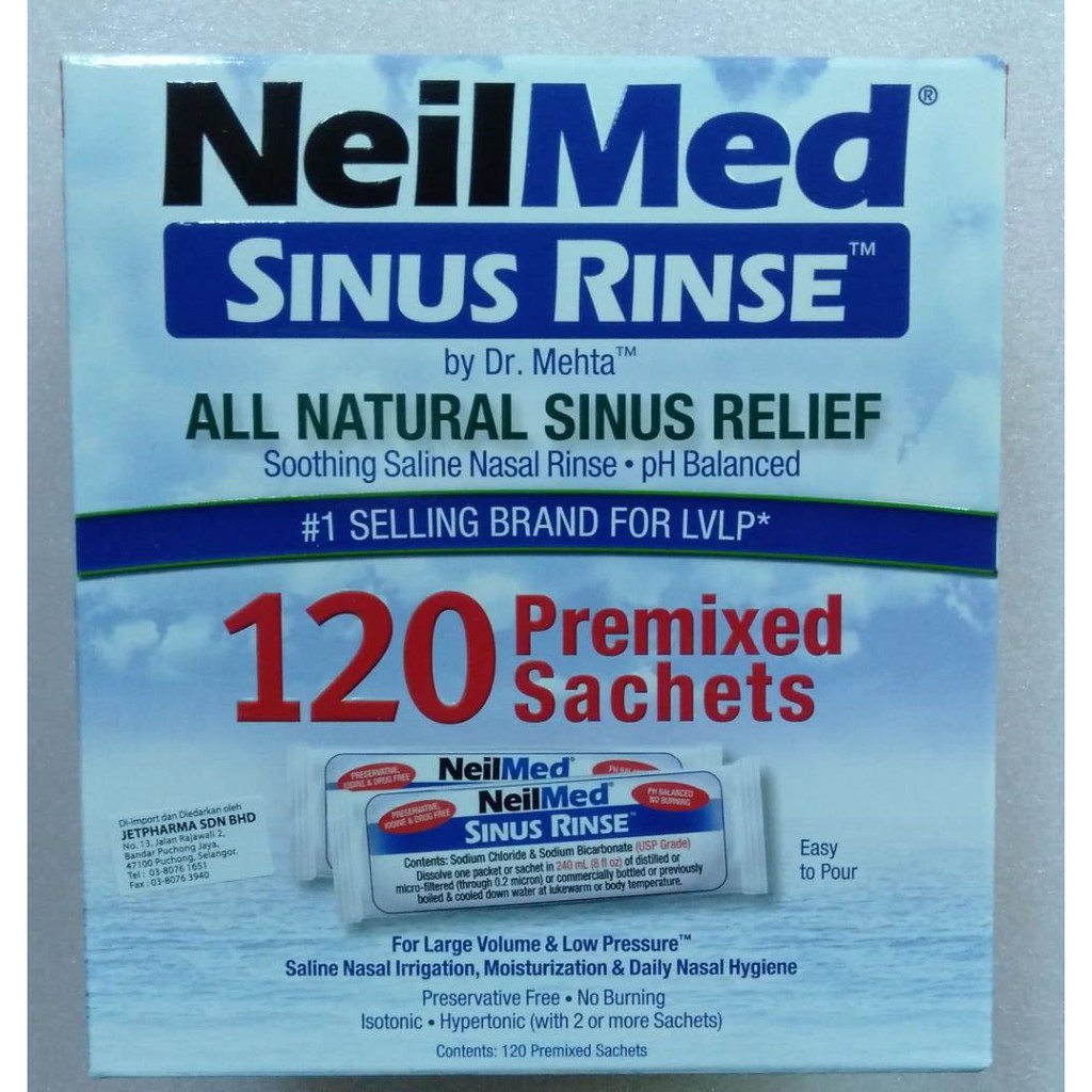 NEILMED SINUS RINSE 120 PREMIXED SACHETSADULT (EXP05/26) Shopee