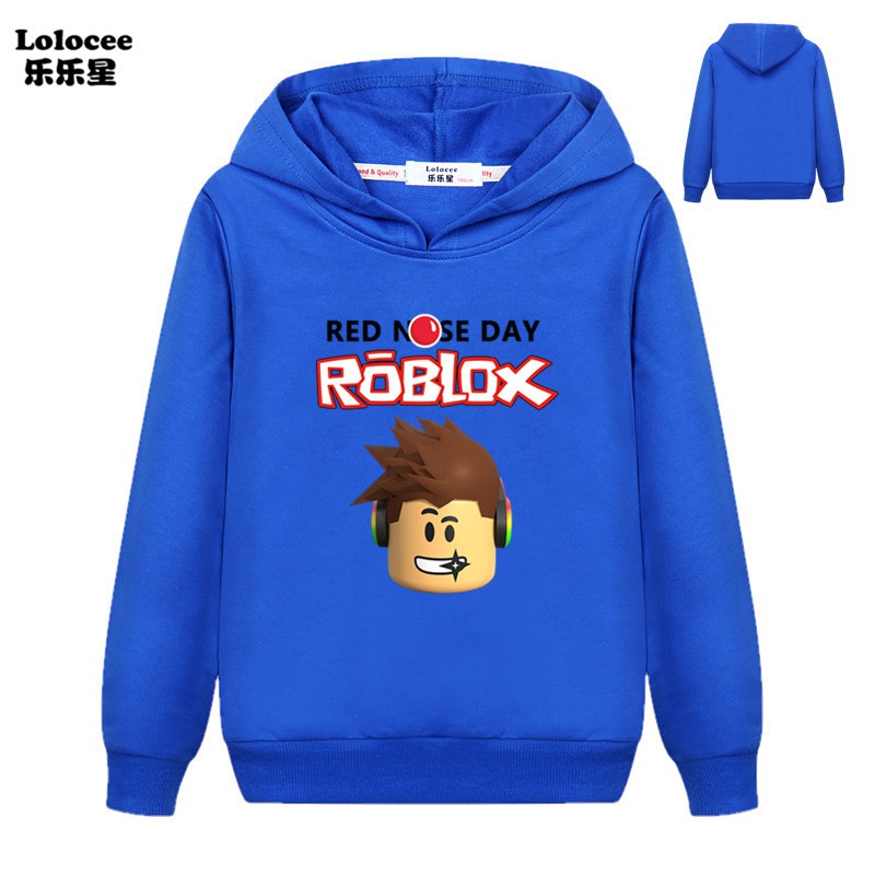 Roblox Red Nose Day Hoodies Kids Boys Hoodie Sweatshirt Tops Basic Coat Size 100 160cm Shopee Malaysia - roblox blue sweatshirt