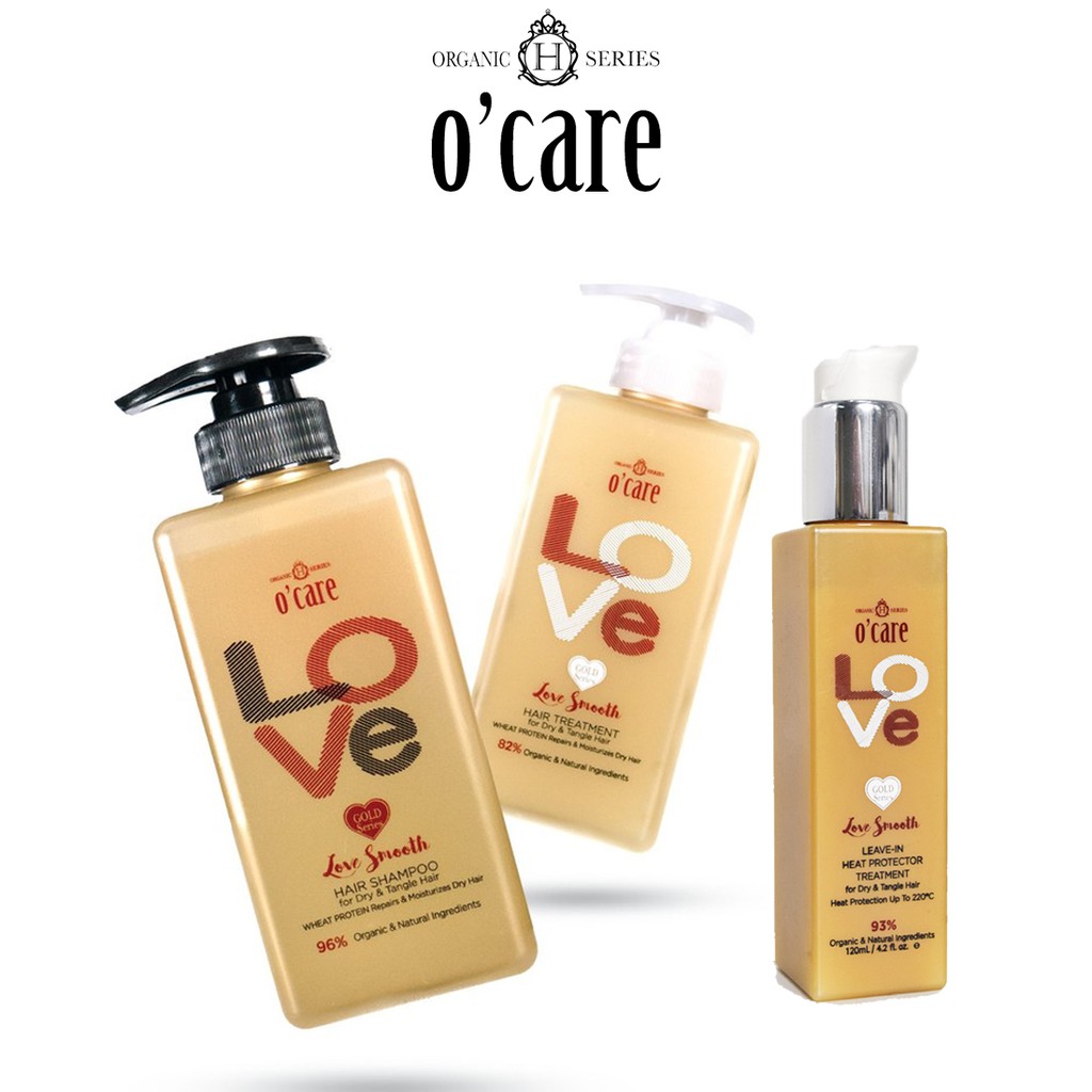 O Care Organic Love Smooth Hair Shampoo 500ml Treatment 500ml Heat Protector 1ml Shopee Malaysia