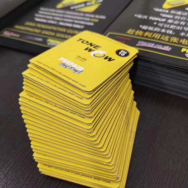 Tone Wow 预付sim卡 可以选择新号码或保留号码 Shopee Malaysia