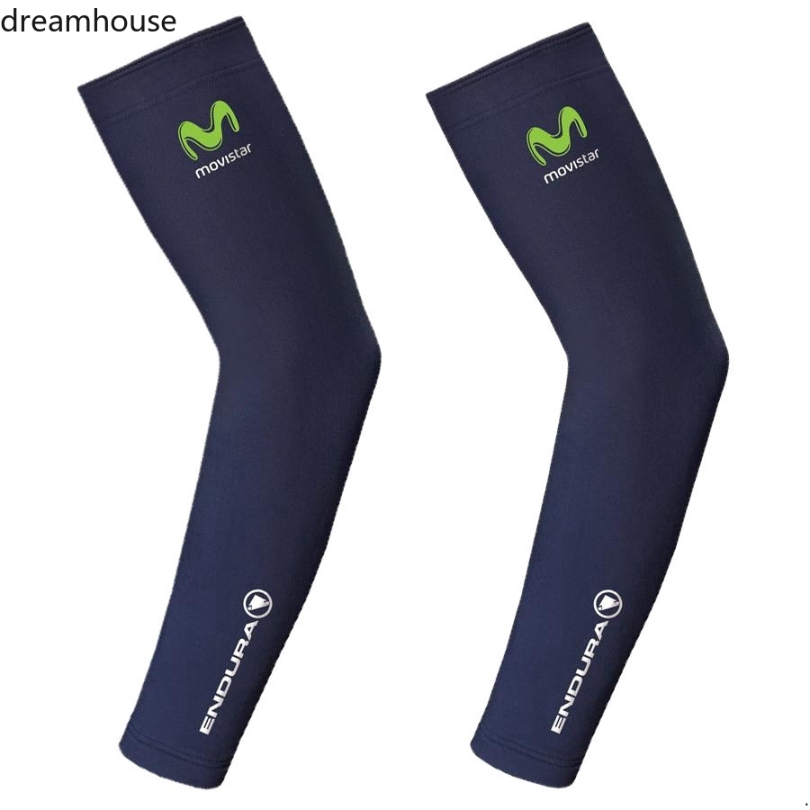 Antiuv Bicycle Arm Sleeves Blu Unisex for Men Women Team Movistar