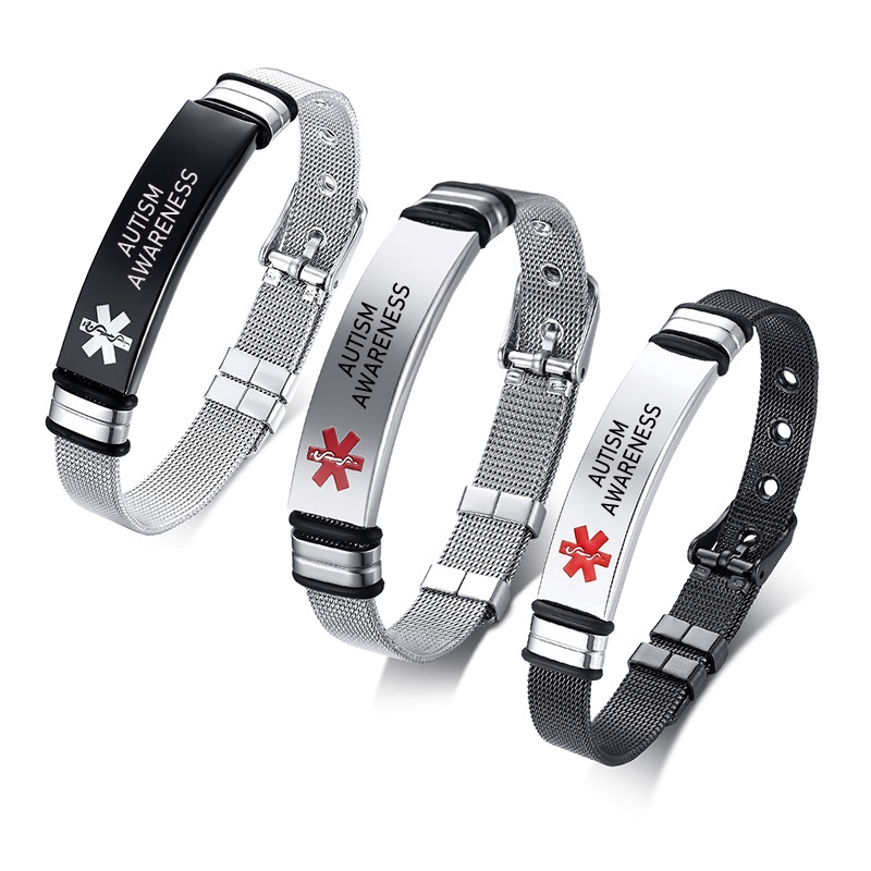 Vnox Medical Alert ID Bracelet Stainless Steel Adjustable Band | Shopee ...