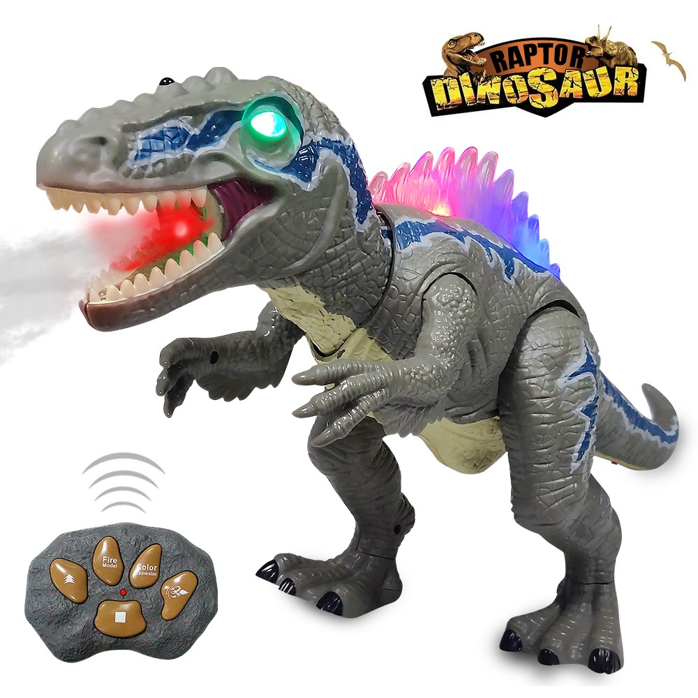 Remote Control Triceratops Dinosaur With Light Effect Walks Turns Head And Roars