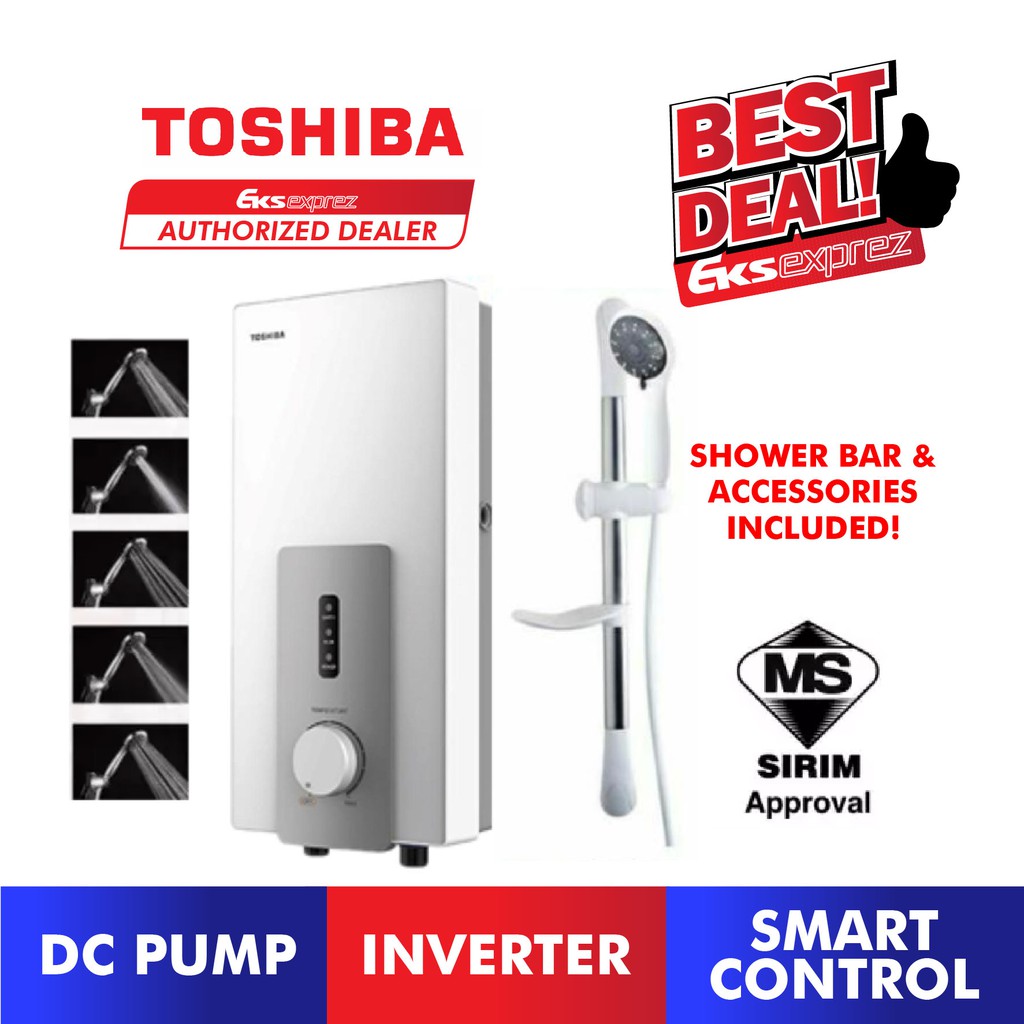 TOSHIBA DC Pump Water Heater (3.8kW) DSK38S3MW(A) (NEW MODEL WITH SHOWER BAR!)