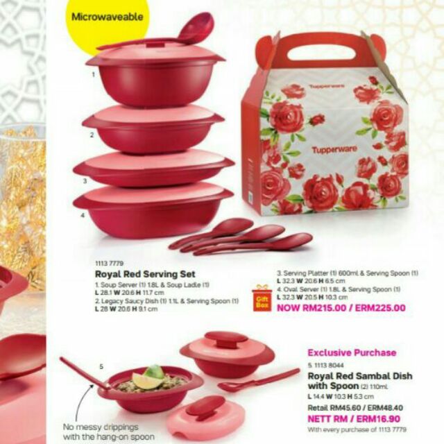 Tupperware Royal Red Serving Set