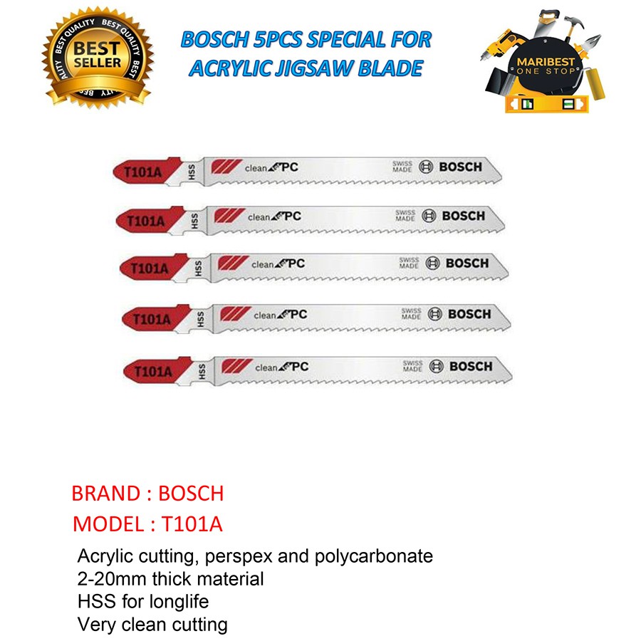 Tool Parts Accessories 5 Pack T101a Bosch Brand Jigsaw Blades