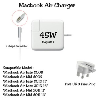 Oem Apple Charger Adapter For Macbook Air L Shape Connector Magsafe 1 45w Shopee Malaysia