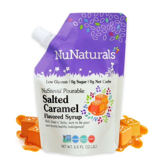 NuNaturals Salted Caramel Flavored Syrup, Natural PlantBased Sweetener