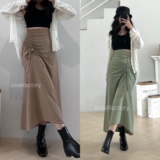 Sivali Tamara Skirt Casual Flowy Drawstring Skirt Midi Maxi