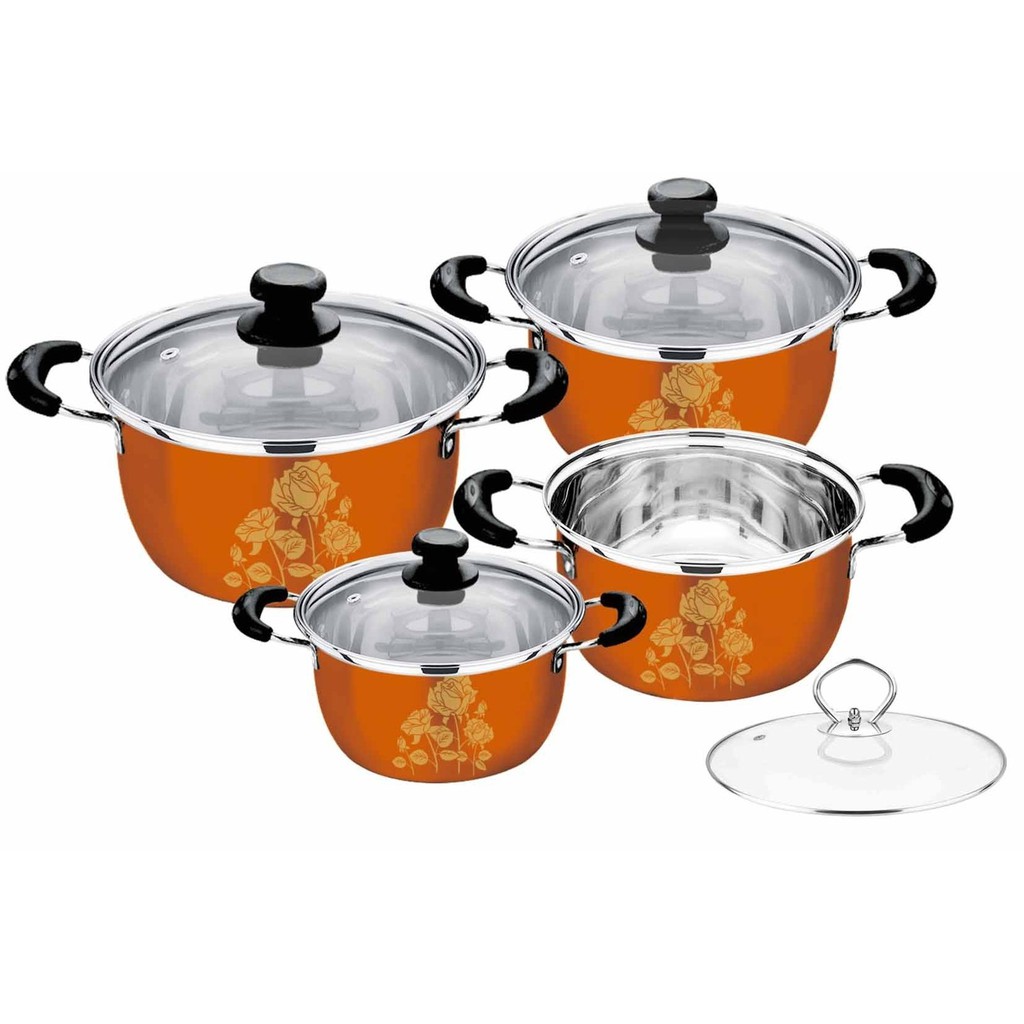 Stainless Steel High Quality Gold Color Cookware Set 8pcs