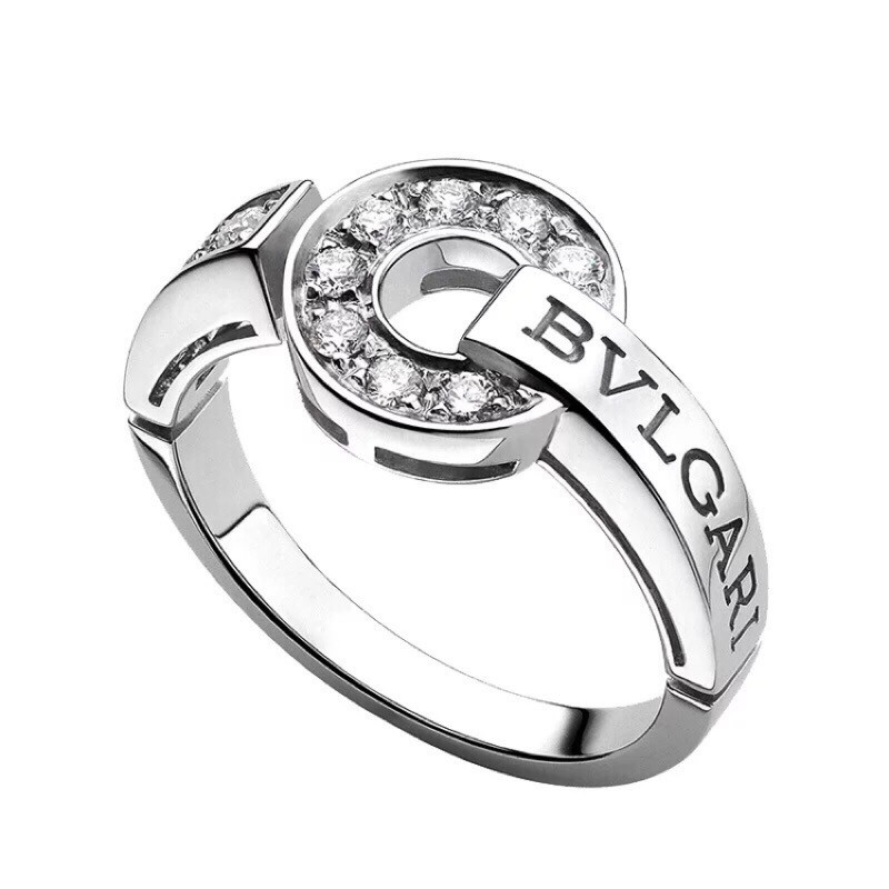 bvlgari silver ring with diamonds