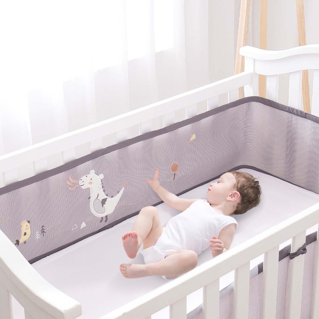 crib bumper for solid end cribs