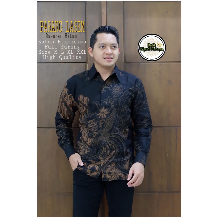 Batik SOLO PREMIUM PARANG LASEM NGUDI RAHAYU BATIK Shirt SOLO Men Long ...