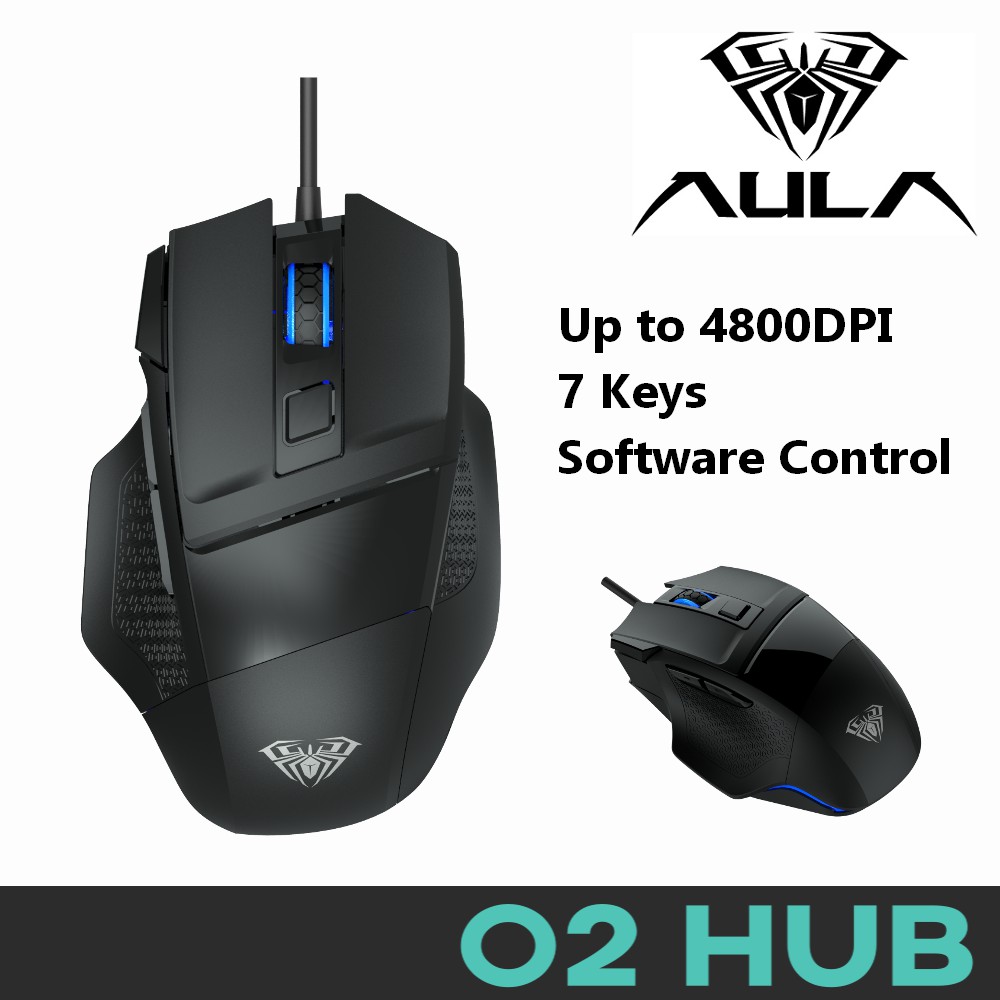 AULA S12 WIRED GAMING MOUSE 7 KEYS UP TO 4800DPI SOFTWARE CONTROL ...