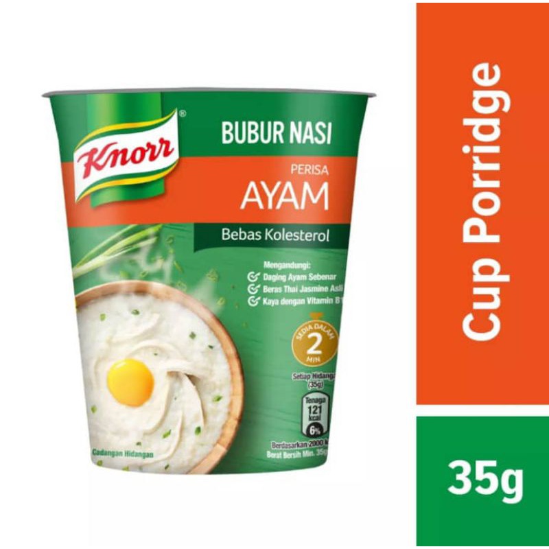 Knorr Instant Porridge Chicken Bubur Nasi Ayam 35gram Mushroom Cendawan