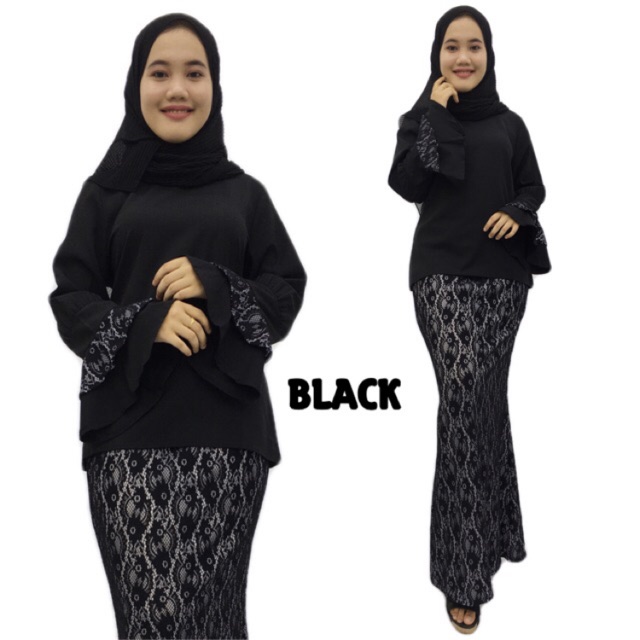 New Baju  Kurung  Moden  Salamo Kain  Duyung  Full Lace 