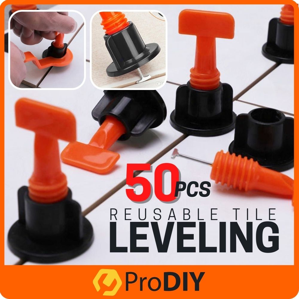 50pcs/set Construction Tools Wall Floor Tile Leveling System with Wrench Leveler Spacers Reusable Tile Installation