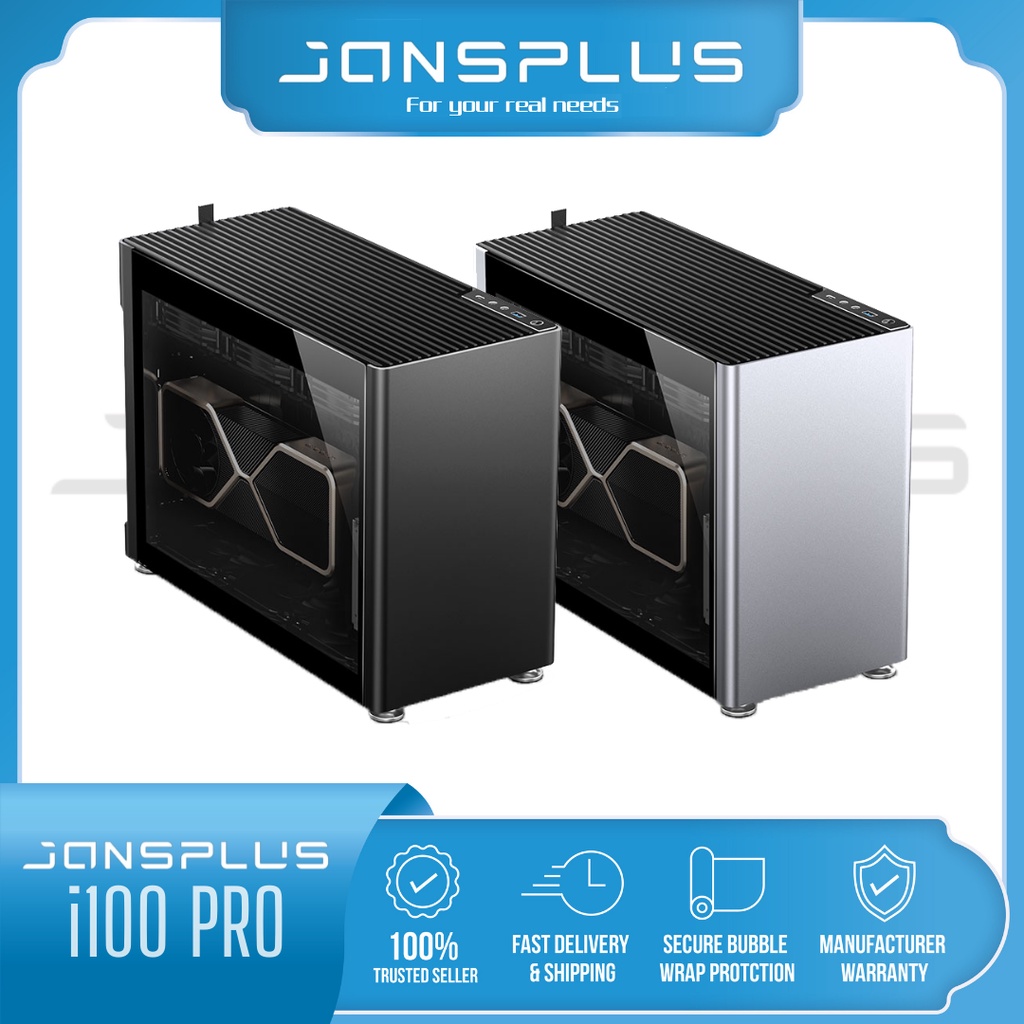 Jonsplus i100 Pro Tempered glass ITX Premium PC Case (include PCIE ...
