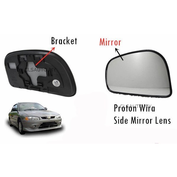 PROTON WIRA SIDE MIRROR LENS REPLACEMENT PART ( 1 PCS ) Shopee Malaysia