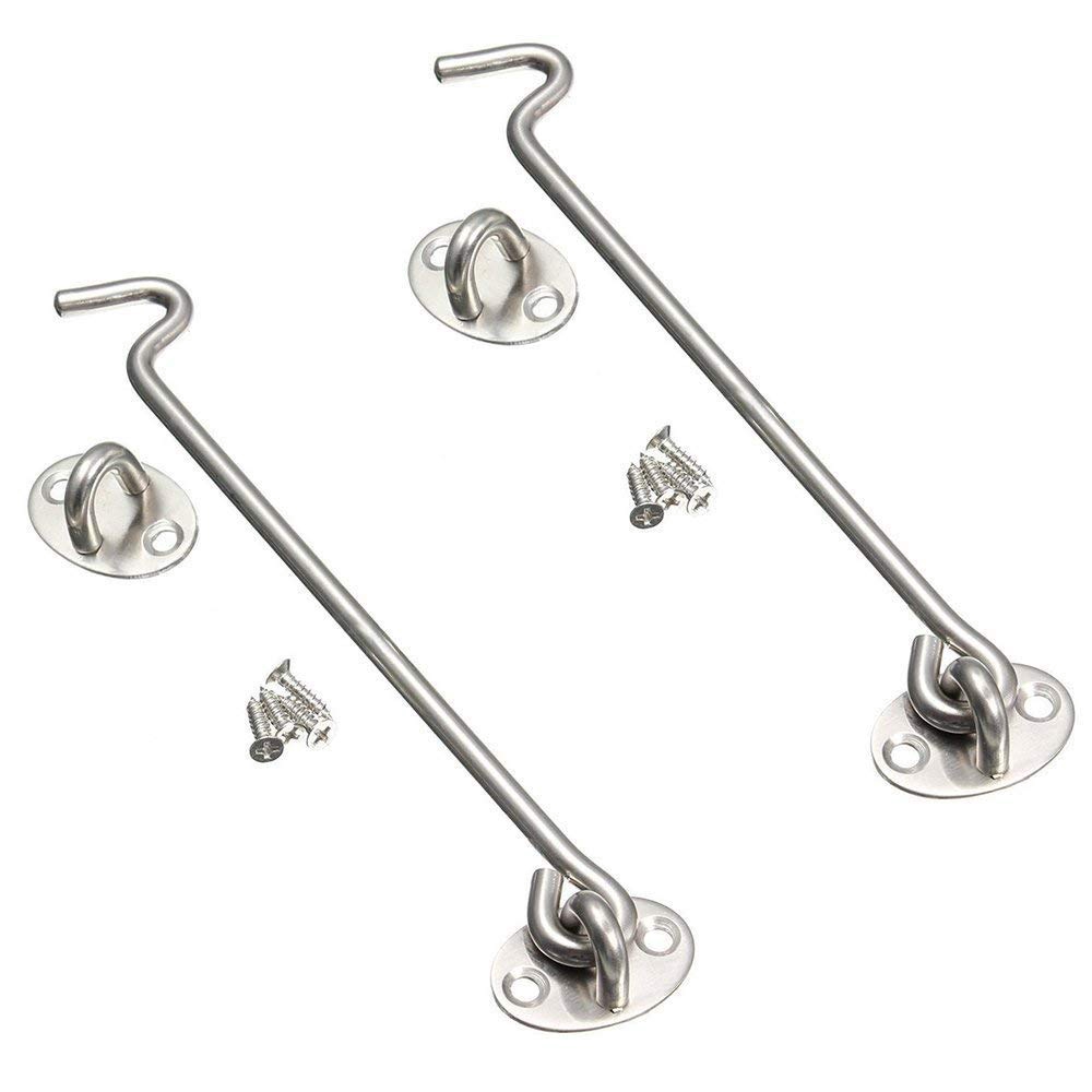 2 Pack Cabin Hook Eye Latch Door Latch Silent Holder Gate Swivel