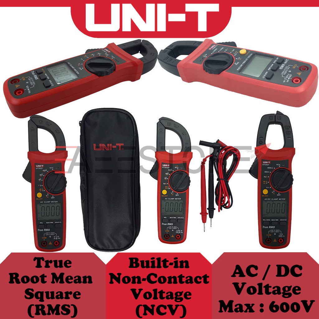 UniT UT 200+ Series 400600A Digital Clamp Meter ( UT 201 / UT 202 / UT 202A+ / UT 203 / UT 204