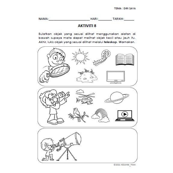 Buy PRINTABLE Prasekolah SAINS 100 Lembaran Kerja Bertema 4-6 