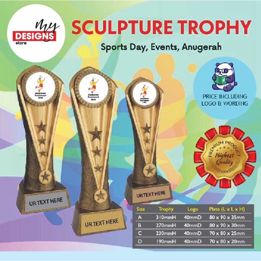 Trophies, Sculpture Trophy, Sport Day, Event, Tournament Hari Kejohanan, Hari Sukan, Anugerah, Merentas Desa | 奖杯, 纪念奖状