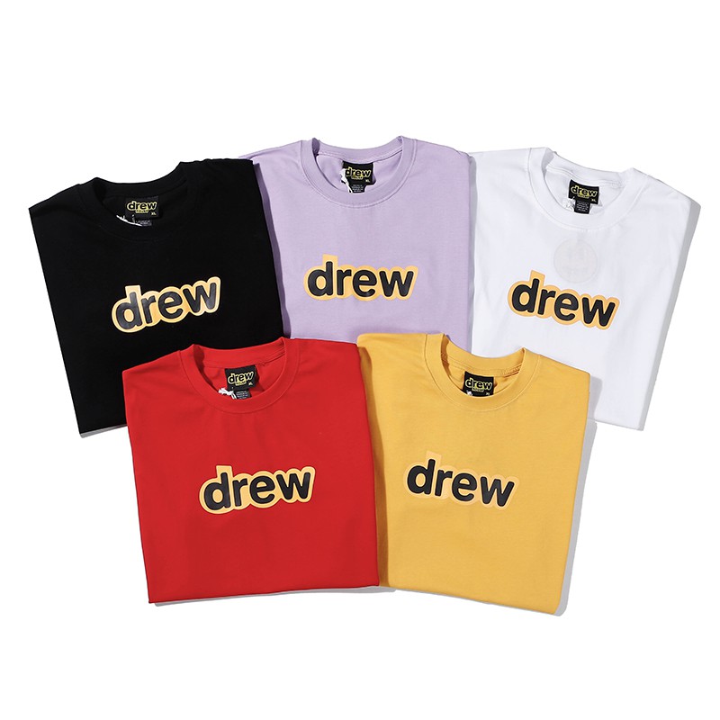 Buy Classic Logo Printing Drew House T Shirt Men Women 1 1 Casual Fashion Couple Lovers Top Tee Justin Bieber Black Purple Yellow T Shirts Seetracker Malaysia