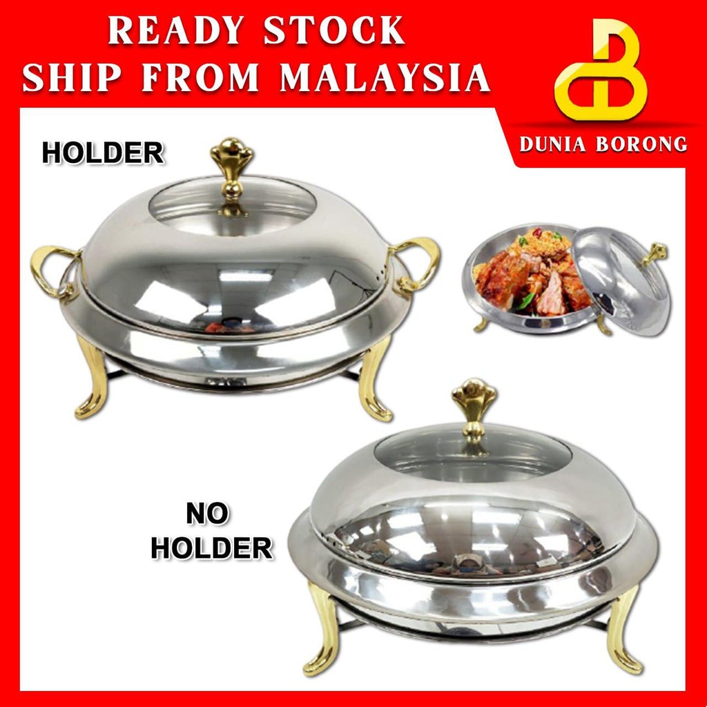 [READY STOCK] Food Warmer Buffet Gold 28CM || 18CM