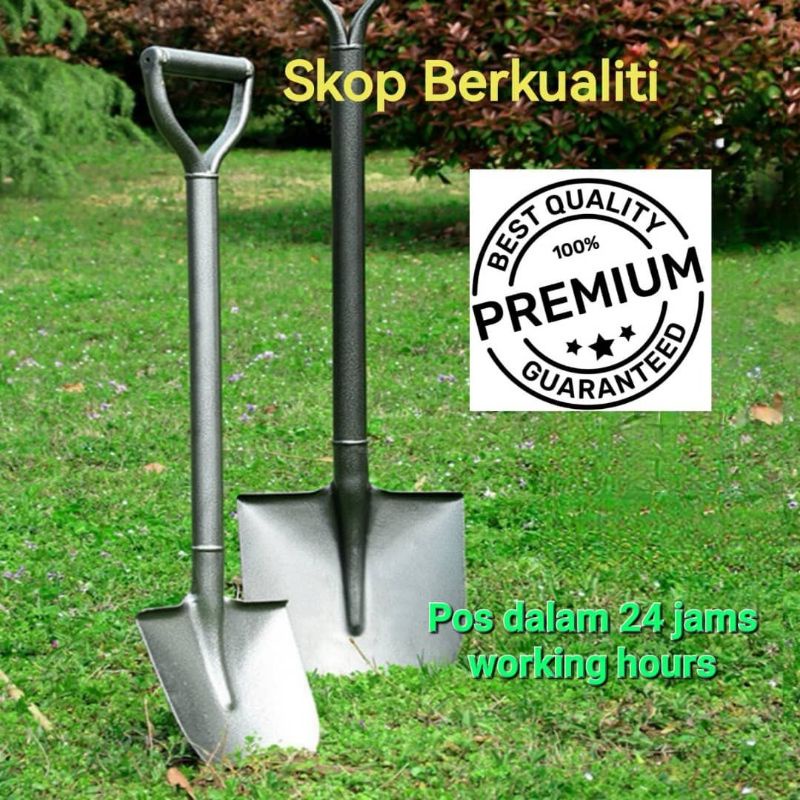 PA Premium Steel Flat Shovel Sharp Shovel with Steel Handle / Skop scop