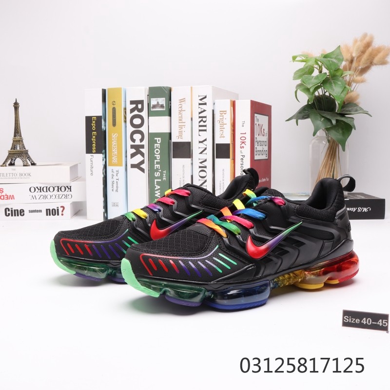 black and rainbow nike shoes