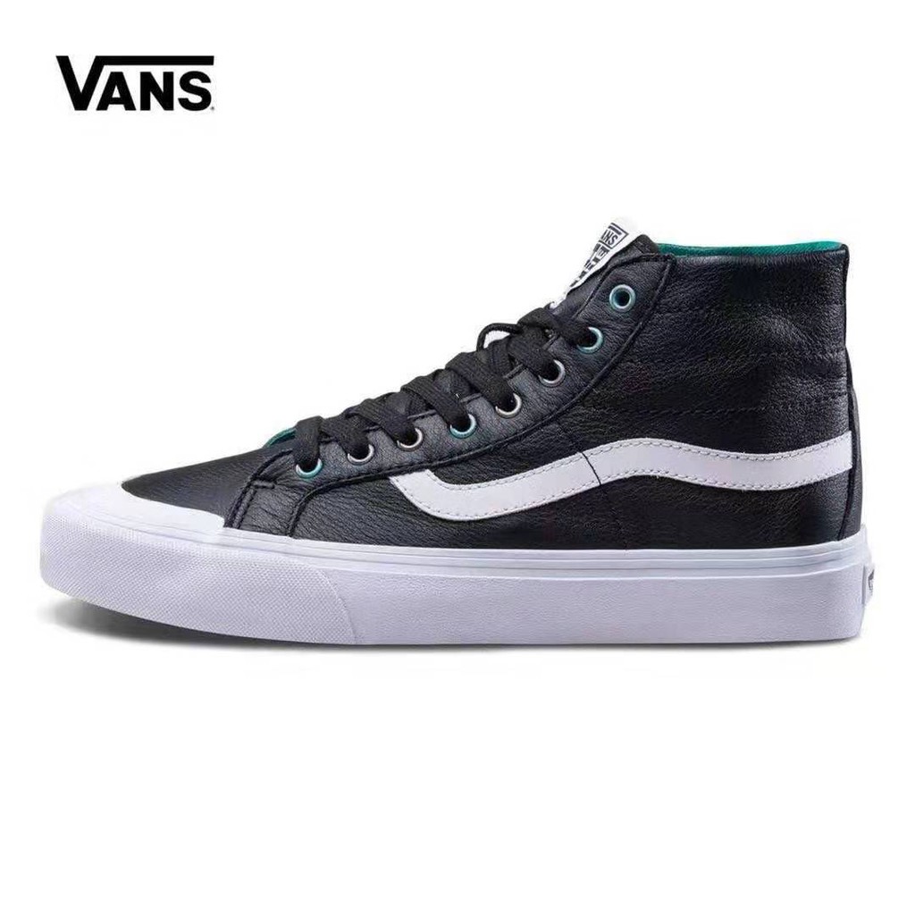 vans high tops black leather