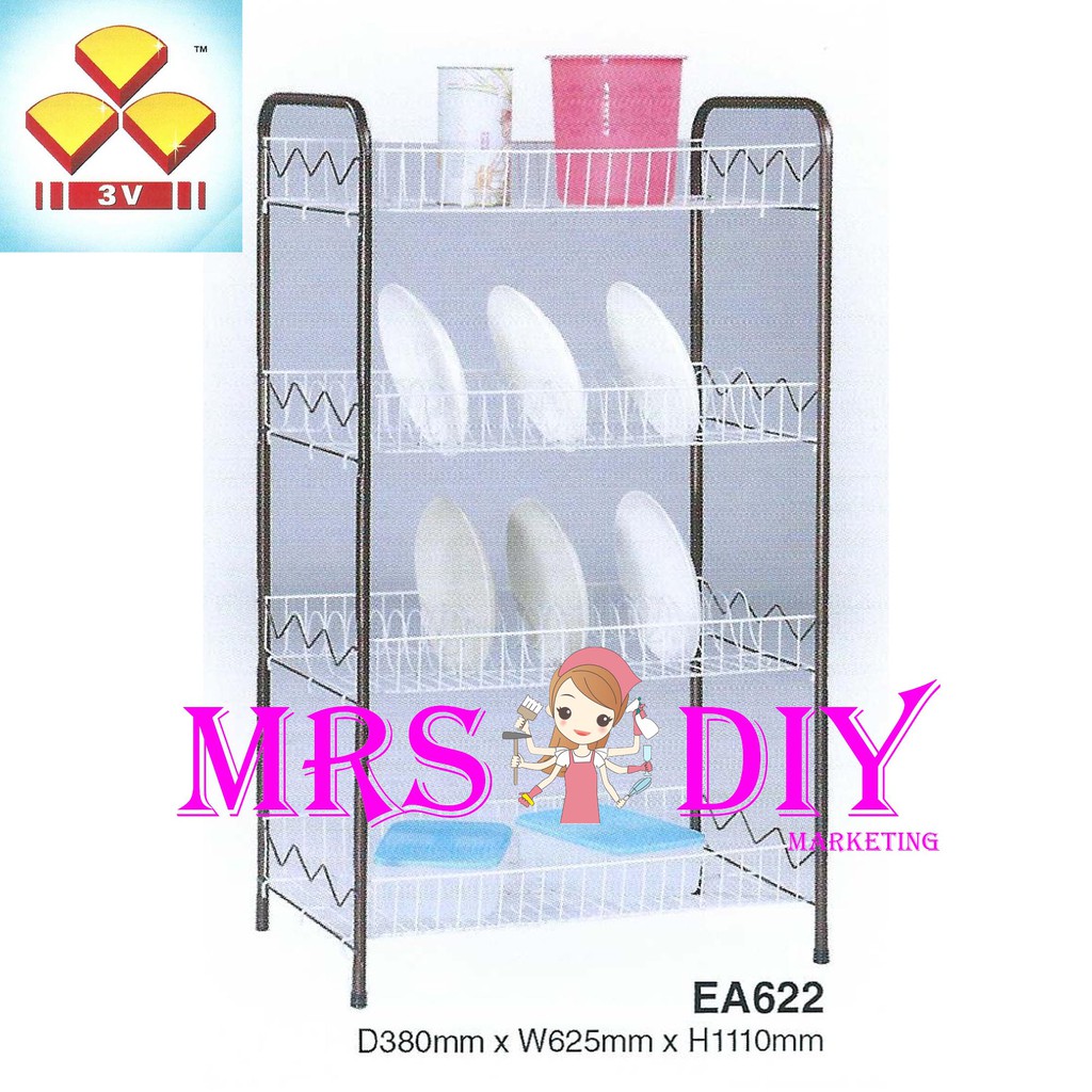 MRS DIY  3V PLATE RACK RAK  PINGGAN  MANGKUK  DISH RACK 