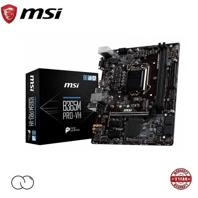 MSI Intel B365 MATX Motherboard / B365M PROVH / LGA 1151 Socket / PRO VH Micro ATX Mobo