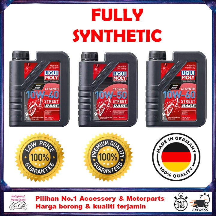 LIQUI MOLY 100 FULLY SYNTETHIC ENGINE OIL 10W40 / 10W50 / 10W60 MINYAK
