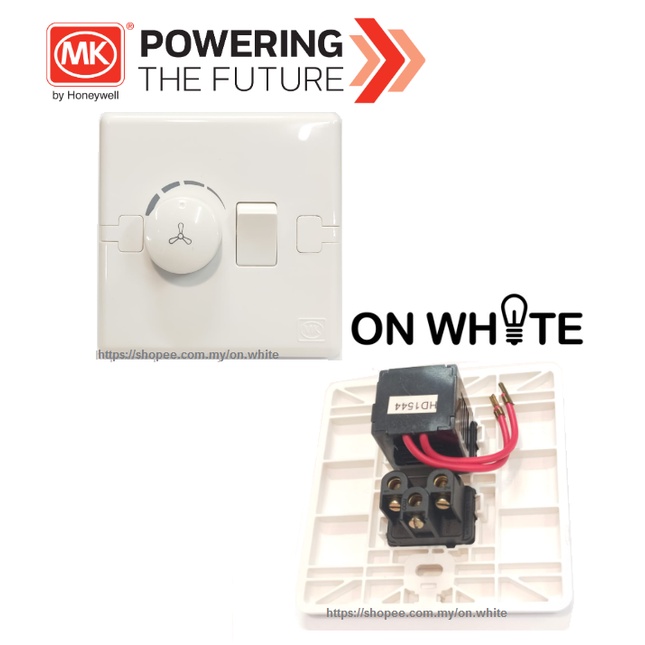 MK Ecore FAN SPEED REGULATOR 200VA Fan Regulator / Fan Dimmer with Switch E8601 WHI