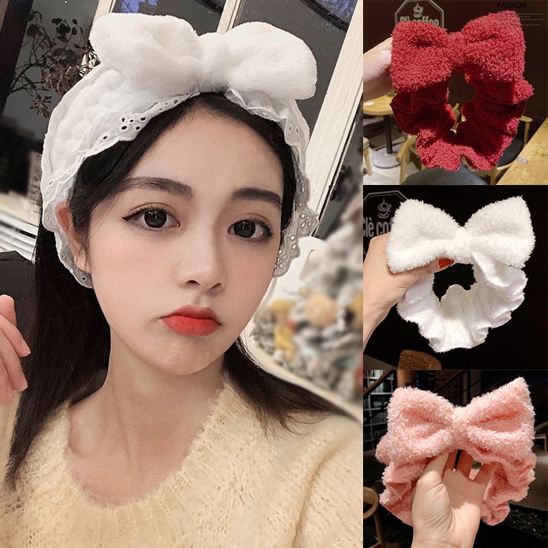 Korean Face Wash Headband Cute Tie Hair Headdress Bow Knot Headband