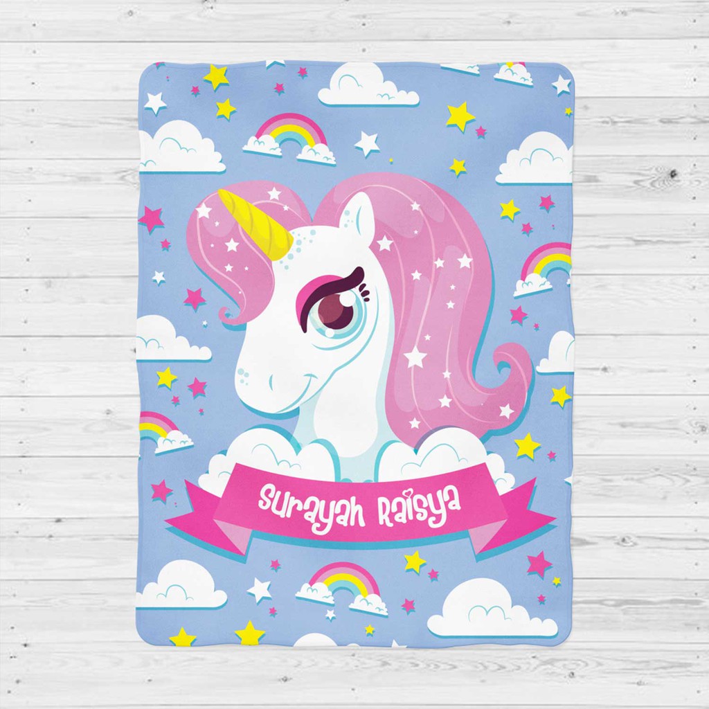 unicorn blanket with name
