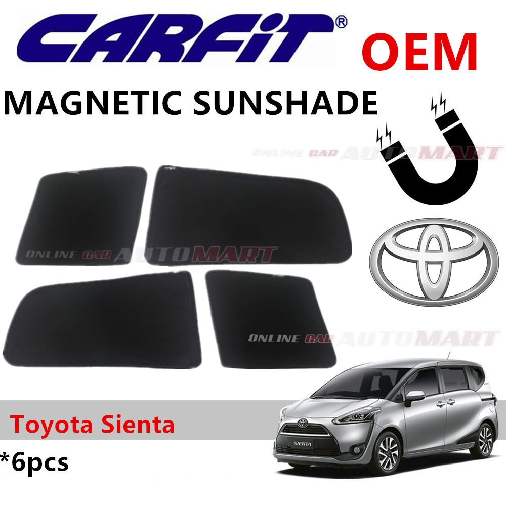 CARFIT OEM Magnetic Custom Fit Sunshade For Toyota Sienta (6pcs Sets)