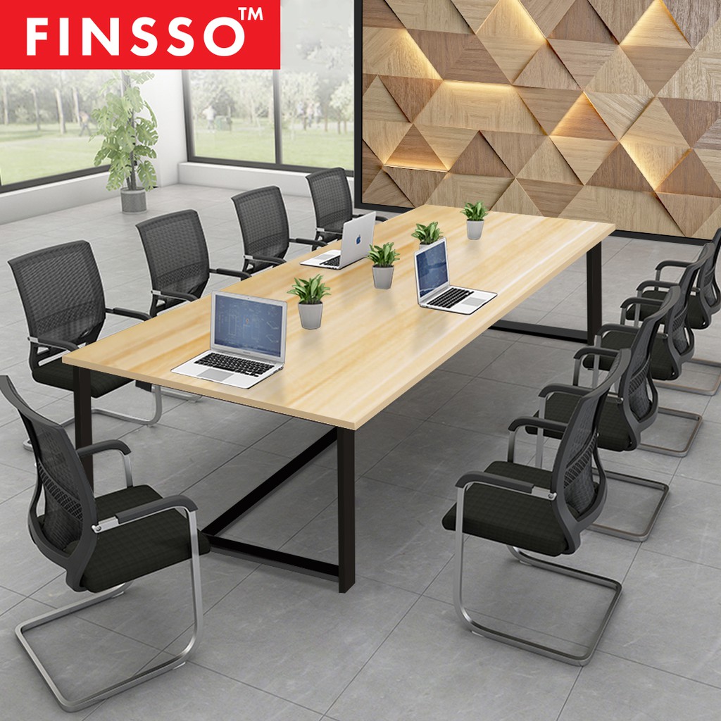 FINSSO: 6-8 Person Steel Large Simple Office Meeting Table (240cm x 120cm)