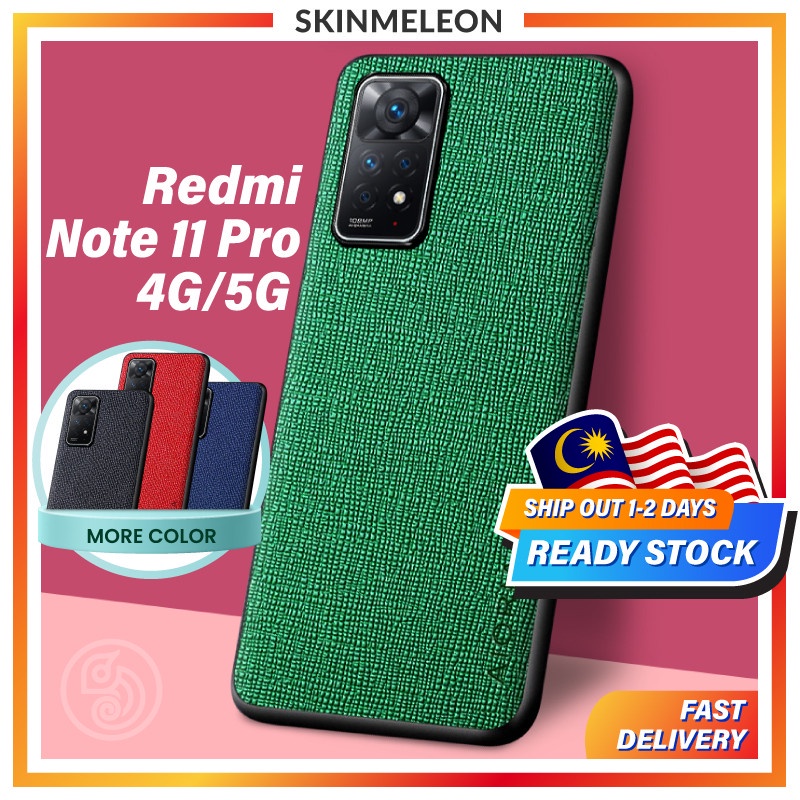 SKINMELEON Redmi Note 11 PRO Casing 4G/5G Case Elegant Cross Pattern PU Leather TPU Phone Cover