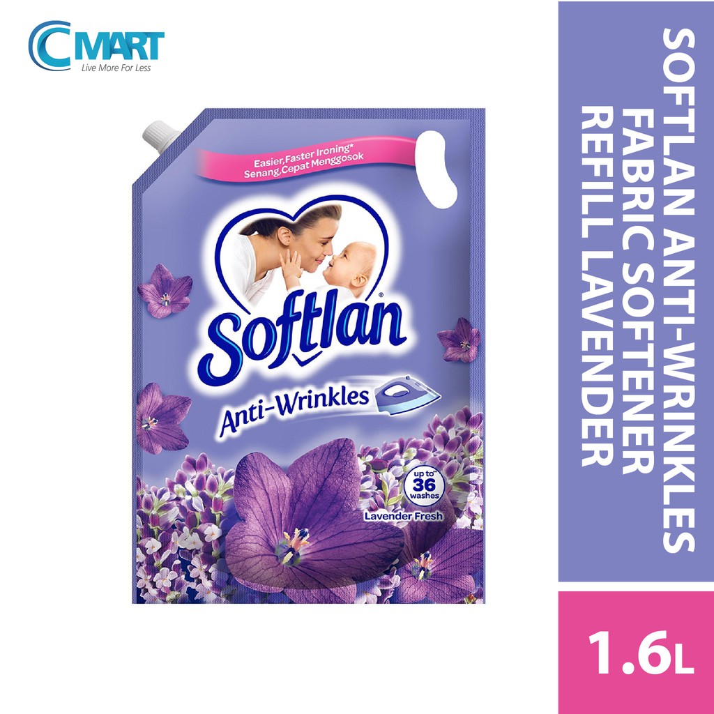 SOFTLAN AntiWrinkles Fabric Softener 1.6L Refill Lavender Shopee
