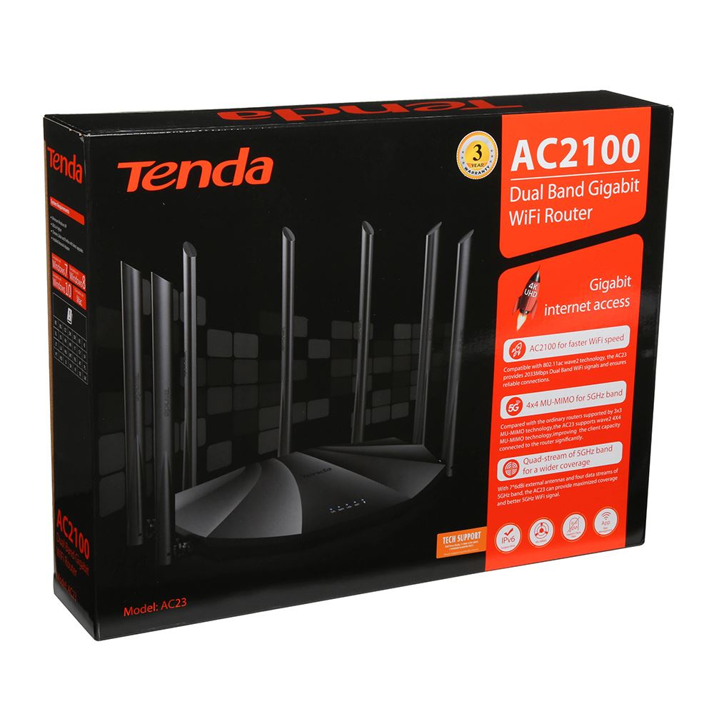 Tenda Ac23 Dual Band Gigabit Wifi Router Shopee Malaysia 