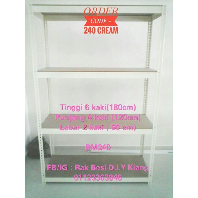 Sarako Rak  Besi  6H x 2W x 4L x 4Level Heavy Duty 