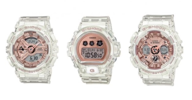 transparent g shock rose gold